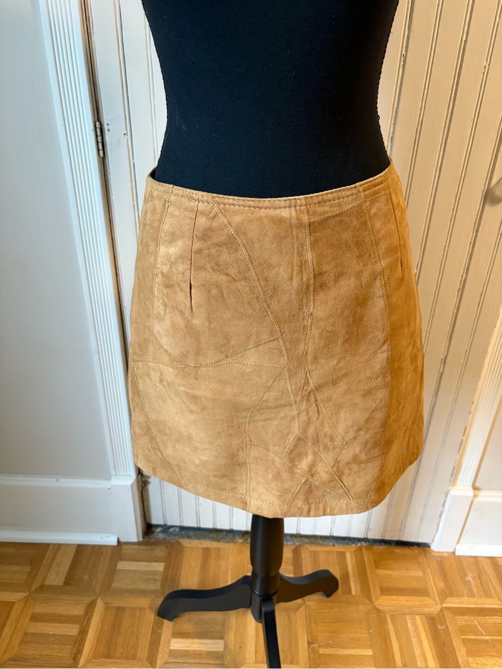 Vintage Classic Tan Suede Mini Skirt - Magazine Label Medium